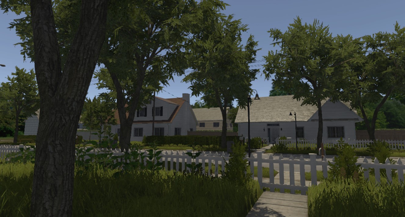 The highest graphics settings for House Flipper while outside.