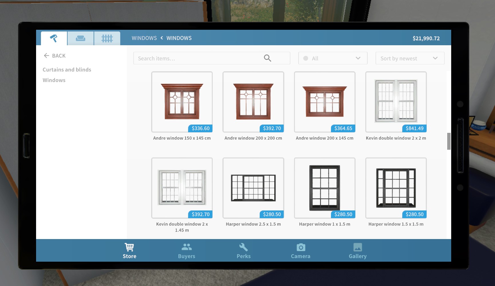 There are lots of different styles of windows to pick from.