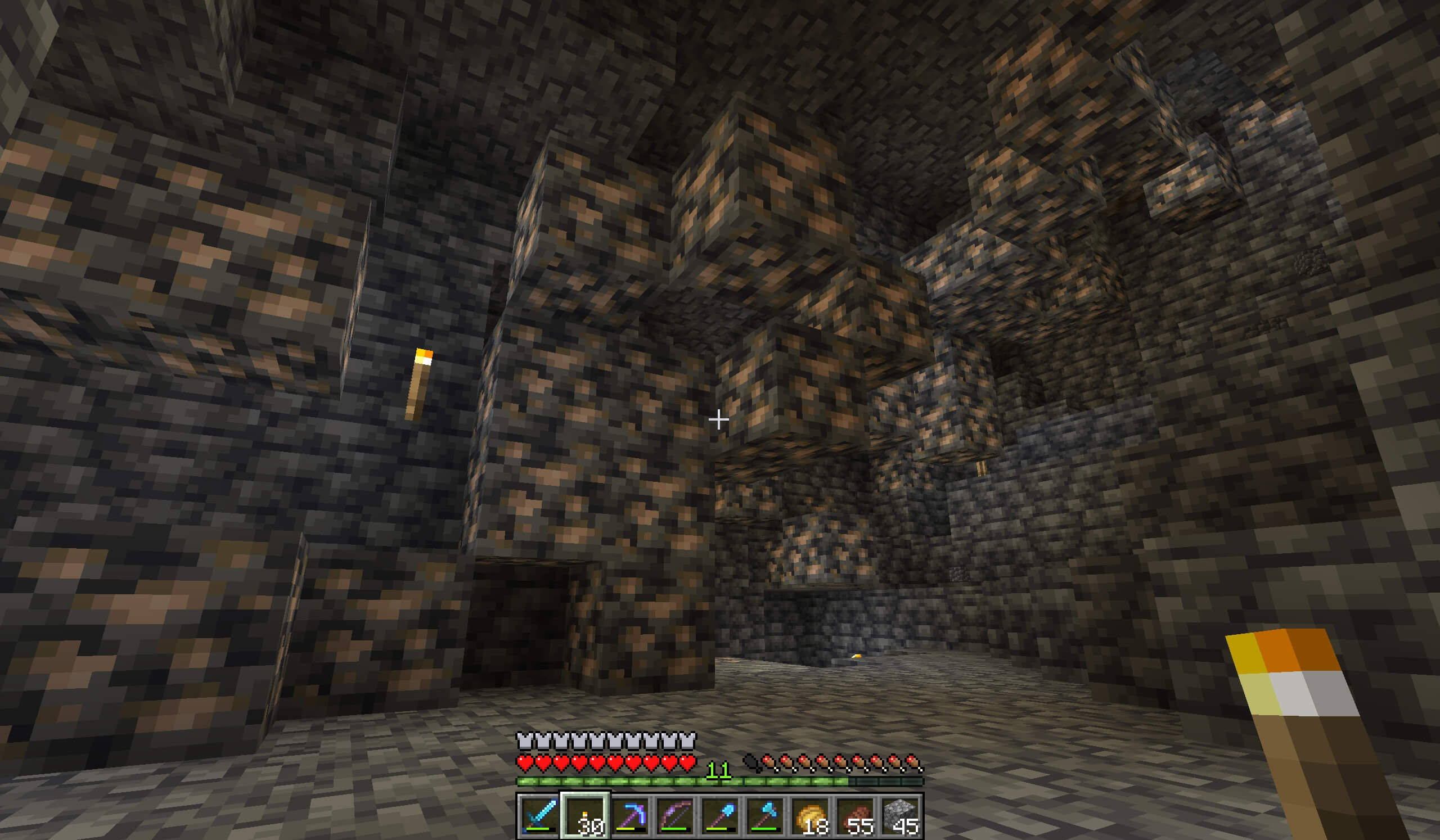 Deepslate iron ore vein in Minecraft