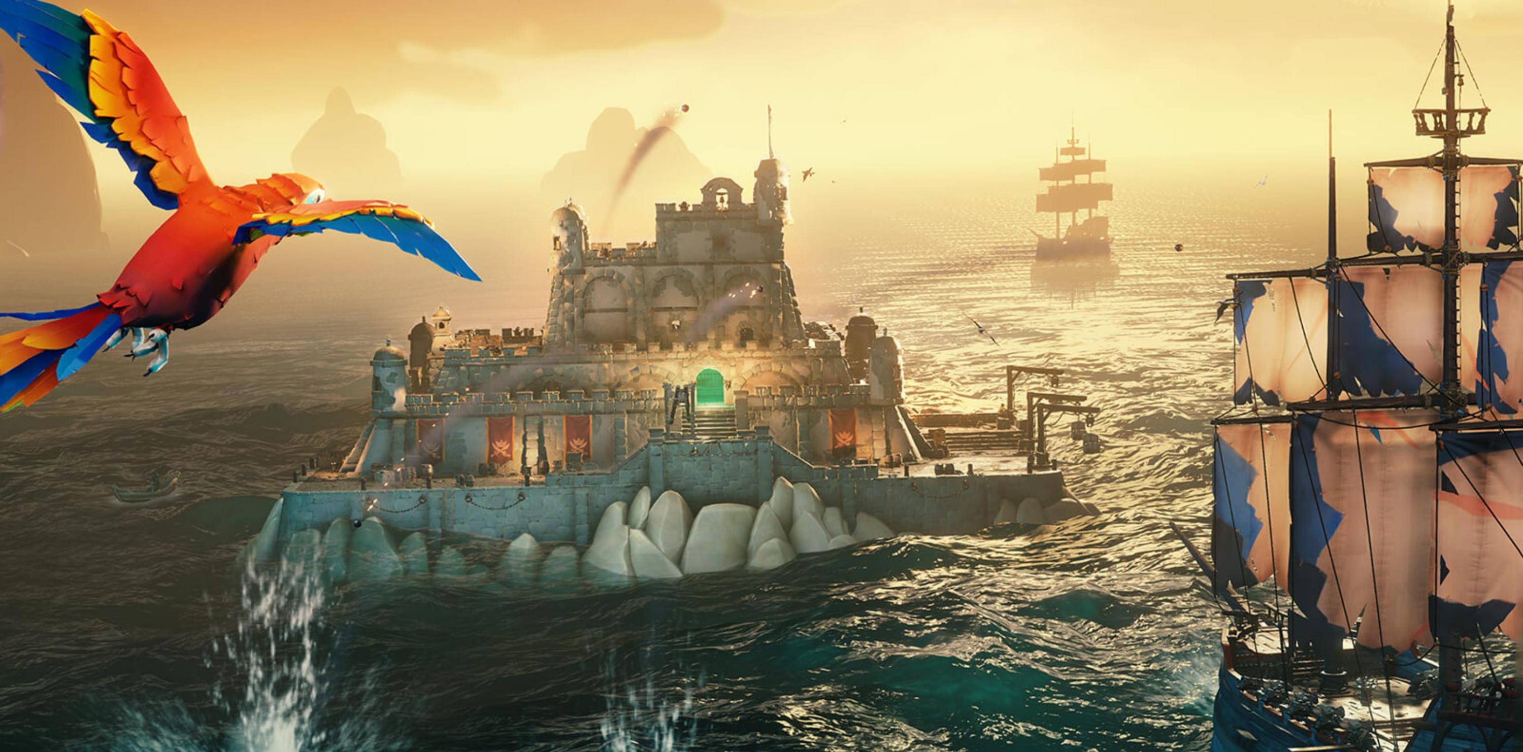 Sea of more. Форт древнего золота Sea of Thieves. Морские Форты Sea of Thieves. Крепость королевского герба Sea of Thieves. Игра Sea of Thieves.