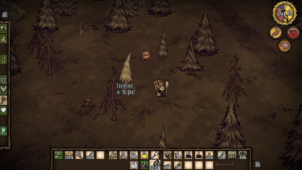 Armor and weapon at the ready in Don't Starve