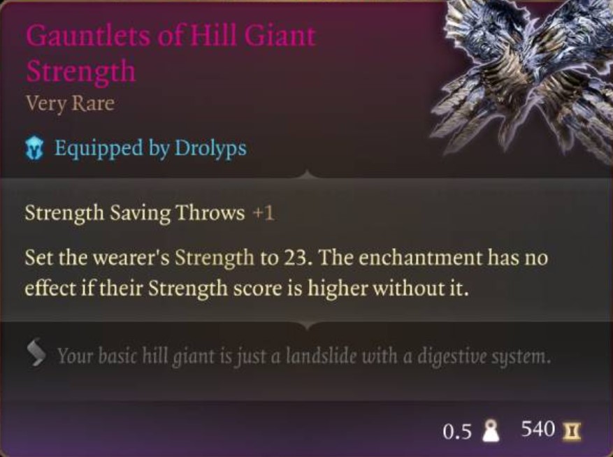 Baldur's Gate 3-Gauntlets of Hill Giant Strength