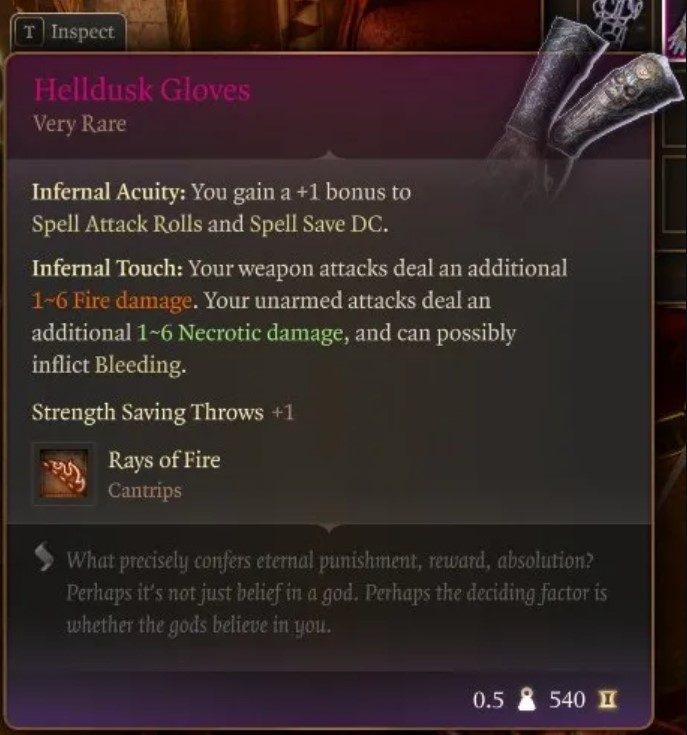 Baldur's Gate 3-Helldusk Gloves