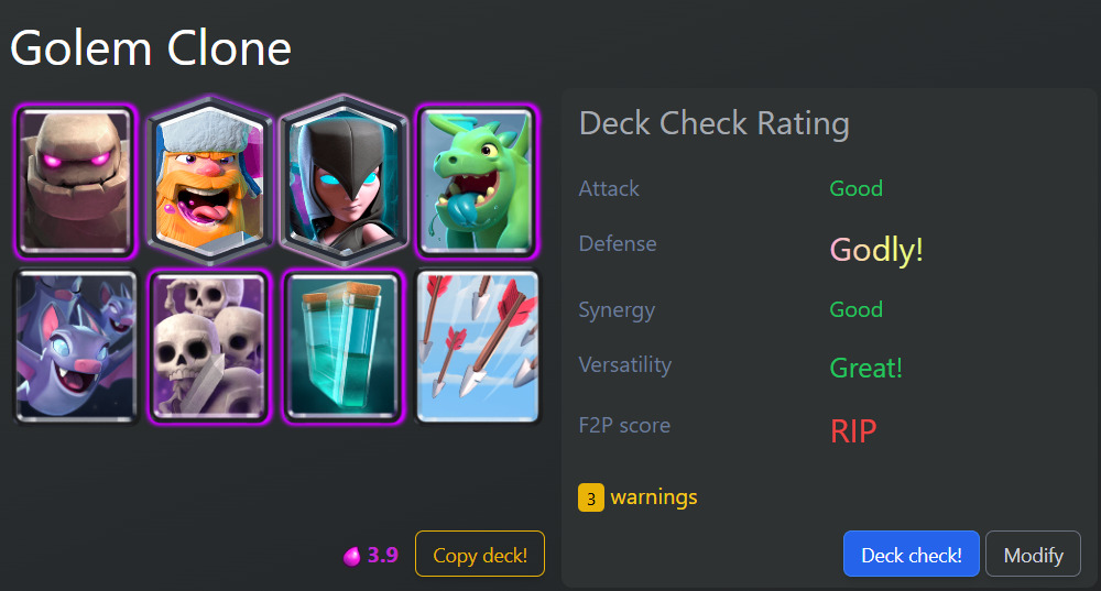 Best golem deck clash royale