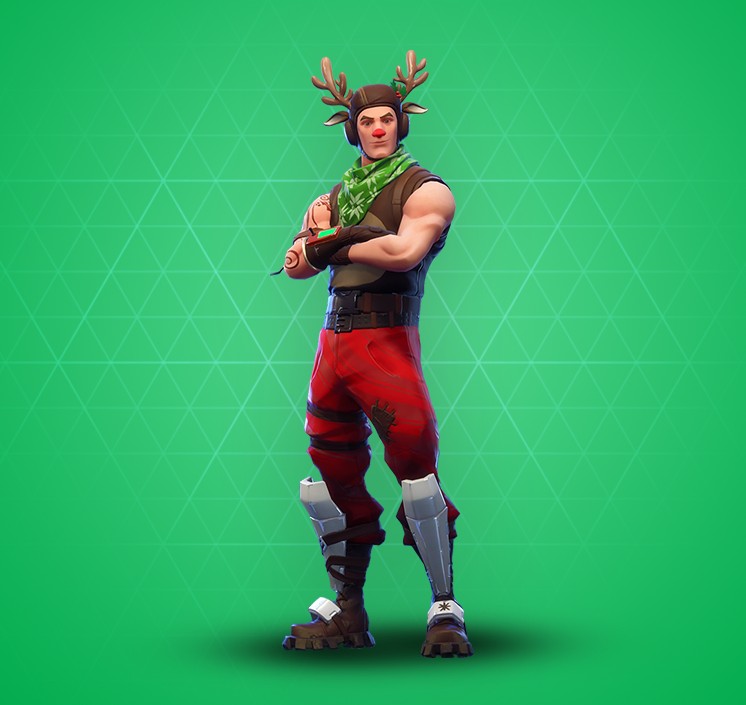 a xmas skin that can be bought for 800 v bucks he is known for his antler antics this outfit is similar to the red nosed raider rare outfit - best 800 vbucks skins