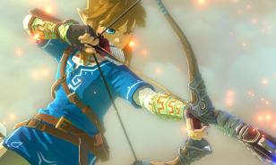 Link shooting an Ancient Arrow at something out of frame.