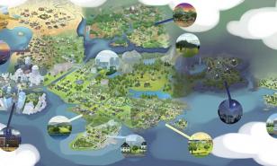 A map of the Sims 4 worlds.