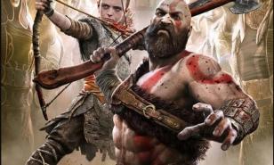 Kratos and Atreus working together to fight the Valkyries
