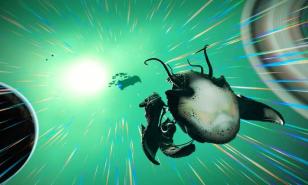Living ship flying through space