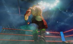 Alex celebrates a victory in Street Fighter V's "A Shadow Falls" story mode.