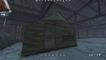 Using tents in an abandoned warehouse as a storage