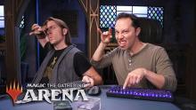 Watch Magic the Gathering Arena being played by Matt Marcer and Sam Reigel of Critical Role fame