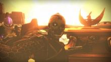 This One Eyed Mask Titan takes a selfie with Saint-14 at the Lighthouse