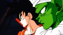 Goku and Piccolo ready to fight