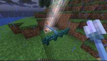 A Creeper getting struck by lightning 