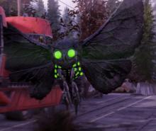 From a distance, Mothman is scary. When he's coming right at you, he's nightmare inducing.