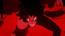 Akira transforming to the demon occupies his soul.