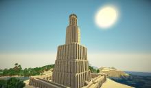 The tower goes as high as you can in Minecraft