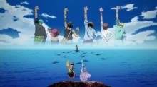 Luffy and his crew say goodbye to Vivi.