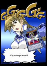 Alexis Rhodes summons her ace monster, Cyber Angel Vrash. 