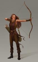 WIth the trusted old bow she gained from her father this ranger keeps the party safe few the backlines. 