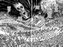 In Berserk there are demons that are after Guts and his company.