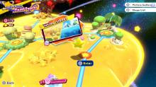 Menu for Planet Popstar; you can guide Kirby's star like you would a mouse 