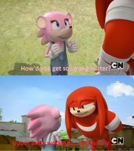 Okay, I have to admit, Knuckles is just too sweet here. 