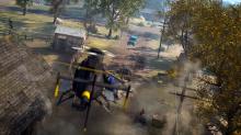 The enemies on land will have a hard time outrunning your squad in a chopper.