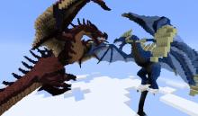 This crafter perfectly captures a ferocious dragon battle - mid flight