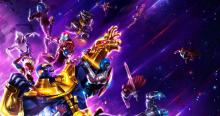 Thanos fighting other heroes from Marvel: Contest of Champions