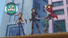 Yugi Muto, Jaden Yuki, and Yusei Fudo duel together to protect the world and their loved ones.