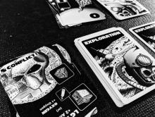 Check out this retro-horror looking cards from the game Desolate.