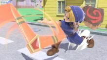 Young Link is throwing his boomerang