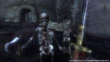 This image depicts the player fighting a skeleton. 