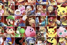 A closeup of a trailer shot of the massive roster of fighters 