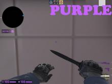A purple color crosshair in CSGO which is very unique to be seen in game. CSGO has the best crosshair settings.