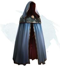 Blue cloak with a hood