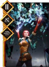 Many cards have been updated from the game, such as Triss, who only had 7 strength and no abilities.