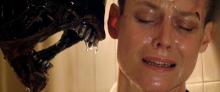 One of the most iconic scenes in the entire franchise is this one, when Ripley literally comes face-to-face with a drooling xenomorph.