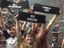 Wyatt Oleff alongside Jeremy Ray Taylor, and Jaeden Liehberher holding their roles proudly