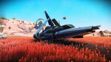 You can find several crashed ships throughout your travels, including this fighter.