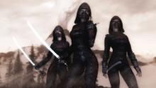 Three beautiful women of the Dark Brotherhood pose before their hunt begins.