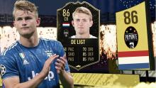 A TOTW card shows the good form De Ligt has been in since joining Juventus.
