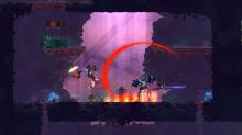 Character charges up a hammer strike against one of Dead Cells' enemies