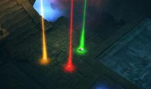 Example of the color beams of different Legendary items.