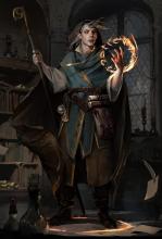 This elven sorcerer is in control of runes and the language of magic.