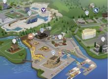A map of the Sims 4 world of Evergreen Harbor.