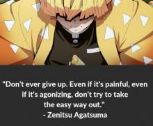 Zenitsu Agatsuma, quote, demon slayer