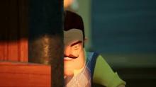 The neighbor from Hello Neighbor, looking menacingly at you.